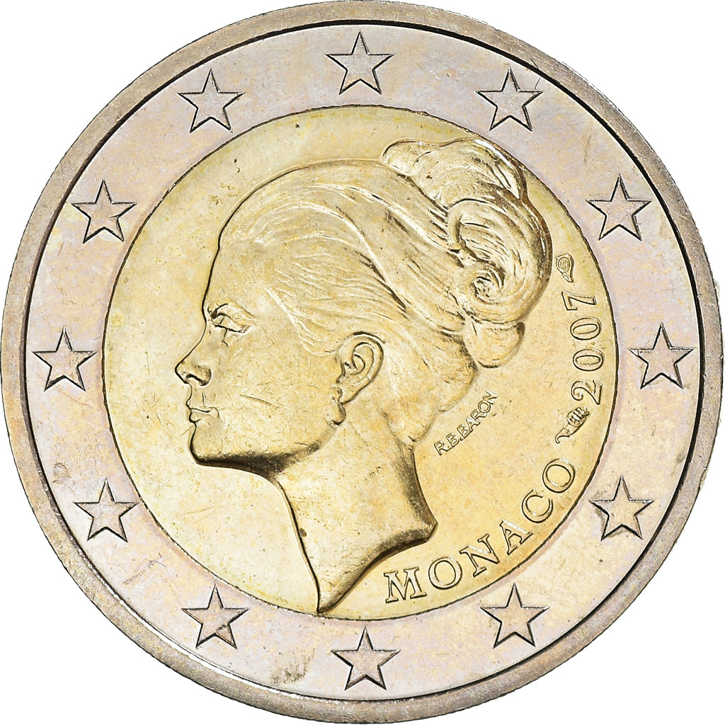 Monaco, Grace Kelly, 2 Euro, 2007, Paris, UNZ, Bi-Metallic, KM:186
