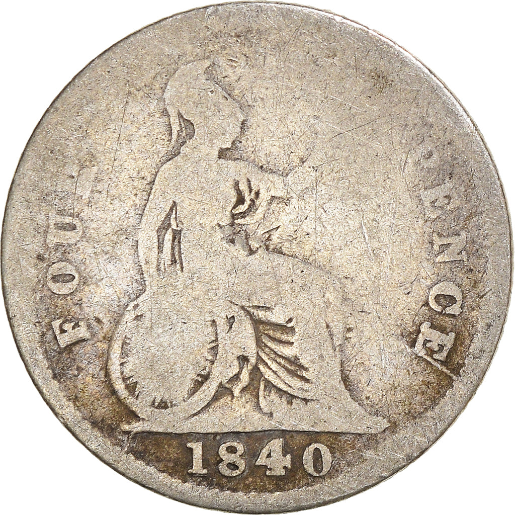 Coin, Great Britain, Victoria, 4 Pence, Groat, 1840, F(12-15), Silver, KM:731.1
