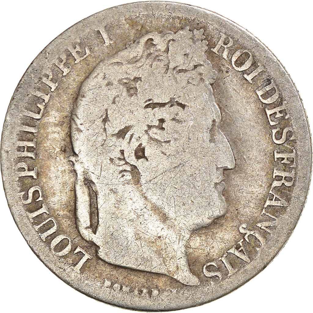 Moneta, Francia, Louis-Philippe, 1/2 Franc, 1840, Lyon, MB, Argento, KM:741.4