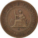 Moneda, Indochina francesa, Cent, 1893, Paris, BC+, Bronce, KM:1, Lecompte:44