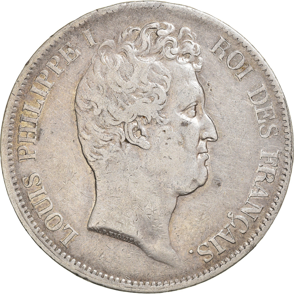 Moneta, Francia, Louis-Philippe, 5 Francs, 1831, Rouen, MB+, Argento, KM:735.2