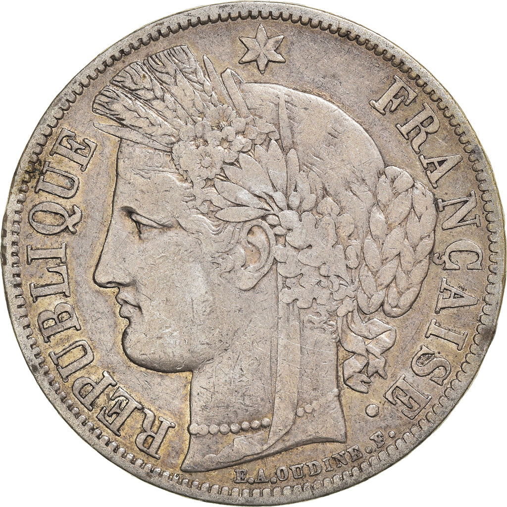 Coin, France, Cérès, 5 Francs, 1851, Paris, VF(30-35), Silver, KM:761.1