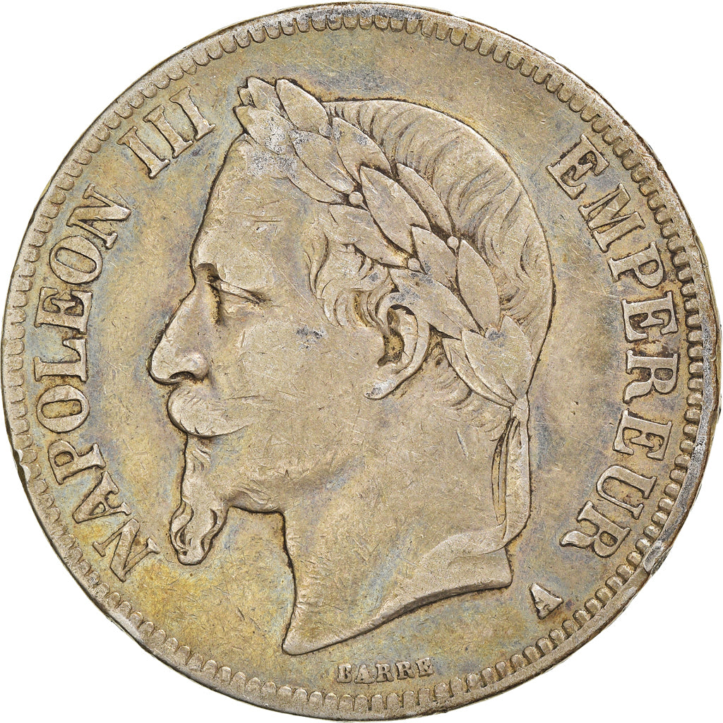 Monnaie, France, Napoleon III, 5 Francs, 1867, Paris, TB+, Argent, KM:799.1
