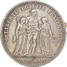 Coin, France, Hercule, 5 Francs, 1876, Bordeaux, EF(40-45), Silver, KM:820.2