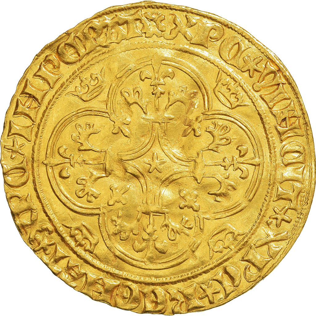 Monnaie, France, Charles VI, Écu d'or, Ecu d'or, Montpellier, TTB+, Or
