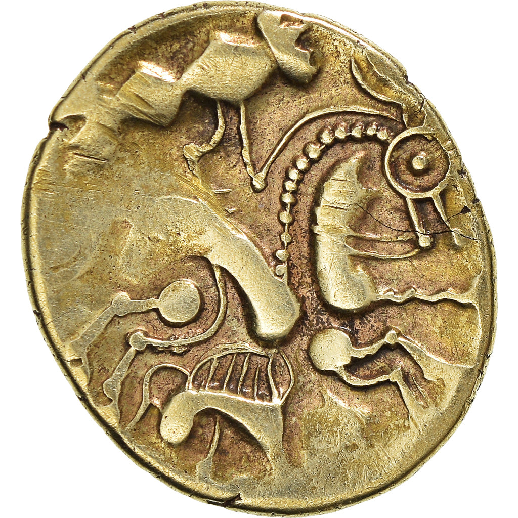 Moneda, Aulerci Eburovices, Hemistater, 60-50 BC, MBC+, Oro, Delestrée:2404