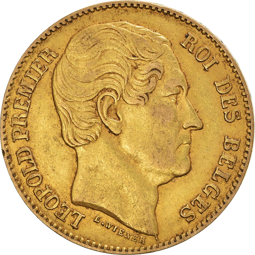 Moneta, Belgio, Leopold I, 20 Francs, 1865, BB, Oro, KM:23