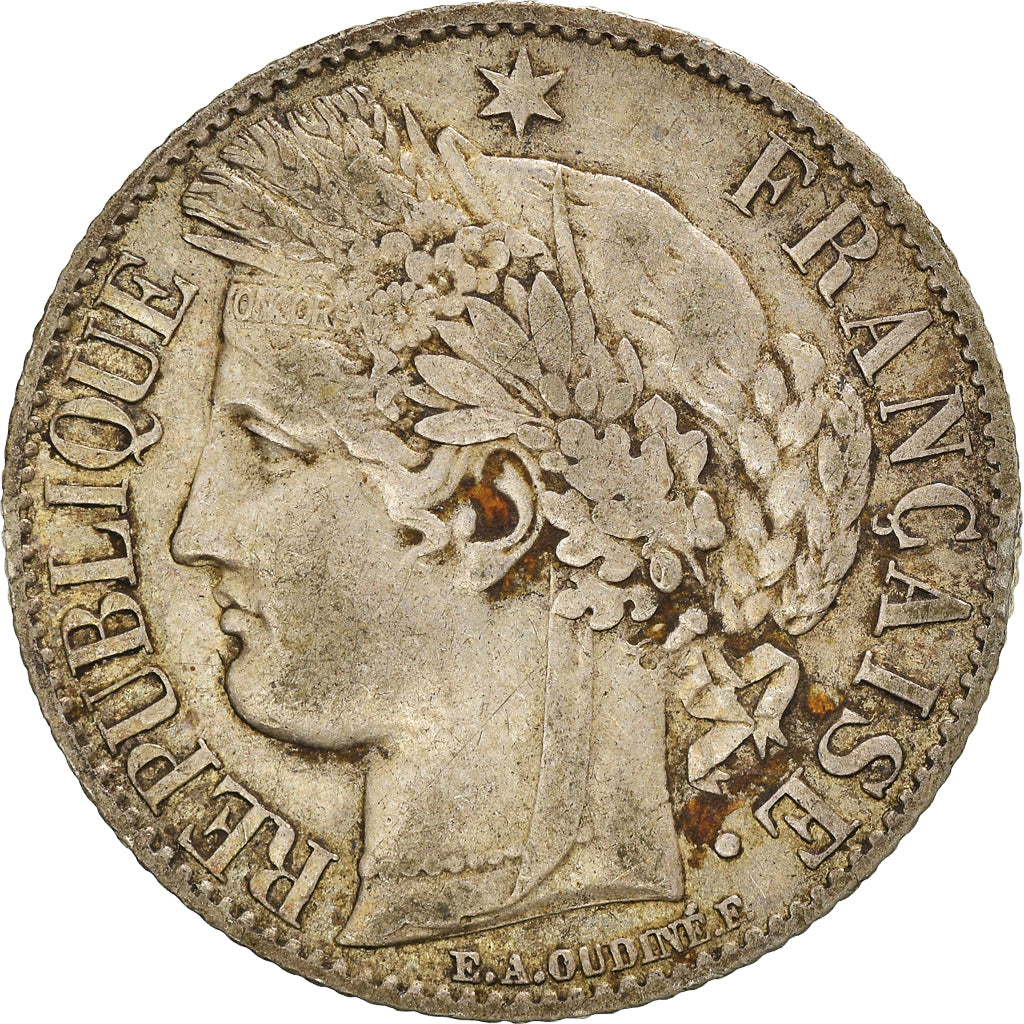 Münze, Frankreich, Cérès, Franc, 1872, Bordeaux, SS, Silber, KM:822.2