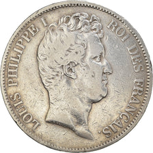 Coin, France, Louis-Philippe, 5 Francs, 1830, Paris, F(12-15), Silver, KM:736.1