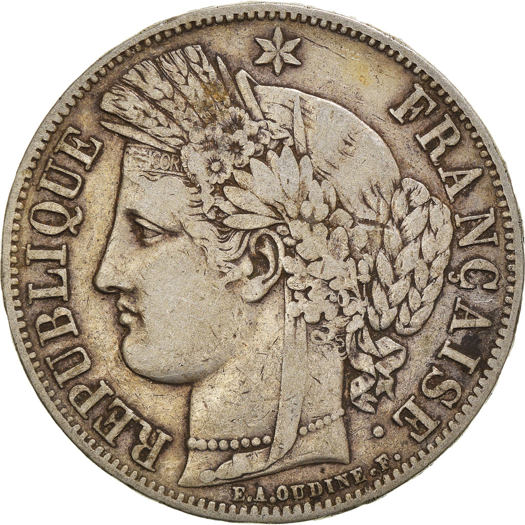 Coin, France, Cérès, 5 Francs, 1849, Paris, VF(30-35), Silver, KM:761.1