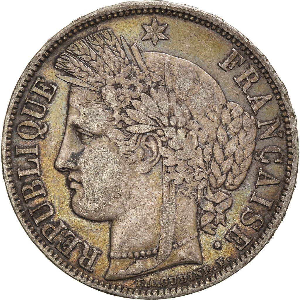 Moneta, Francia, Cérès, 5 Francs, 1850, Paris, BB, Argento, KM:761.1