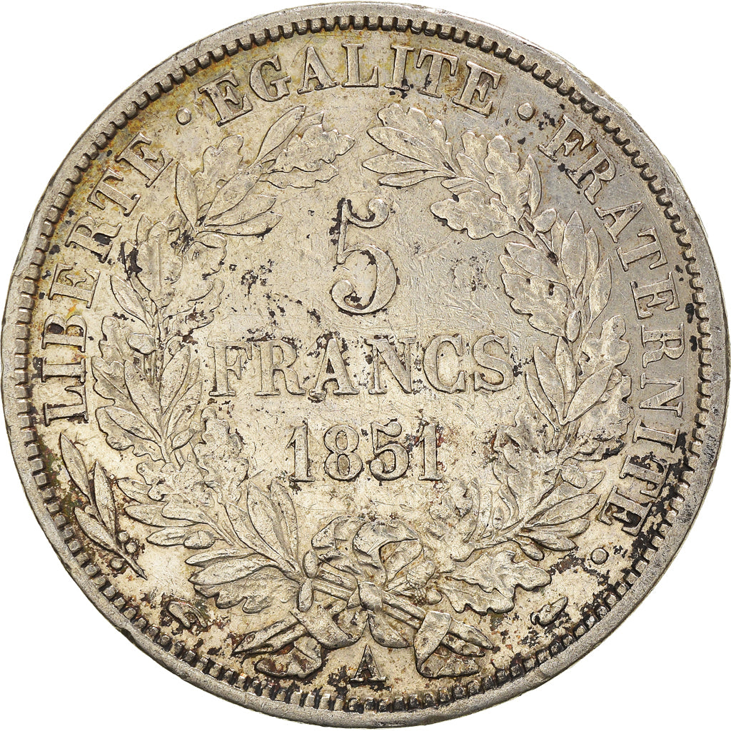 Coin, France, Cérès, 5 Francs, 1851, Paris, VF(30-35), Silver, KM:761.1