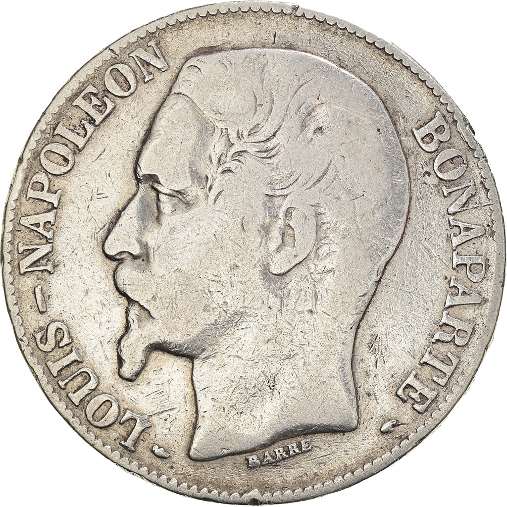 Munten, Frankrijk, Napoléon III, 5 Francs, 1852, Paris, ZG+, Zilver, KM:773.1