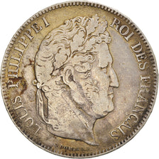 Münze, Frankreich, Louis-Philippe, 5 Francs, 1833, Bordeaux, S+, Silber