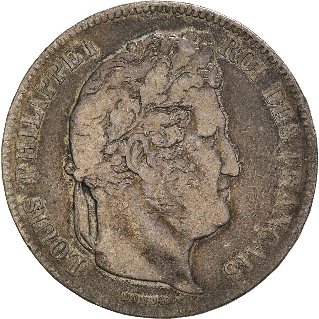 Moneta, Francia, Louis-Philippe, 5 Francs, 1834, Bordeaux, MB, Argento