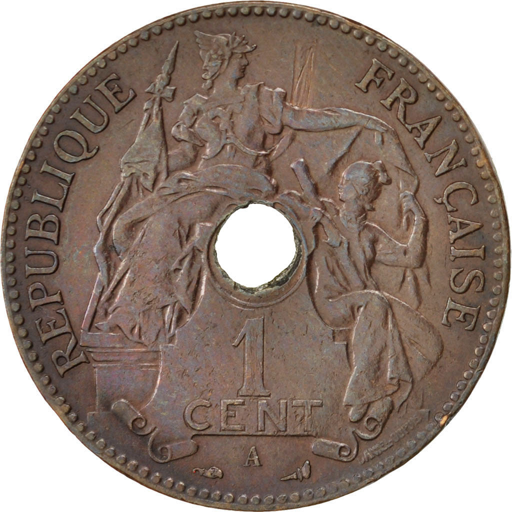 Coin, French Indochina, Cent, 1899, Paris, EF(40-45), Bronze, KM:8, Lecompte:54