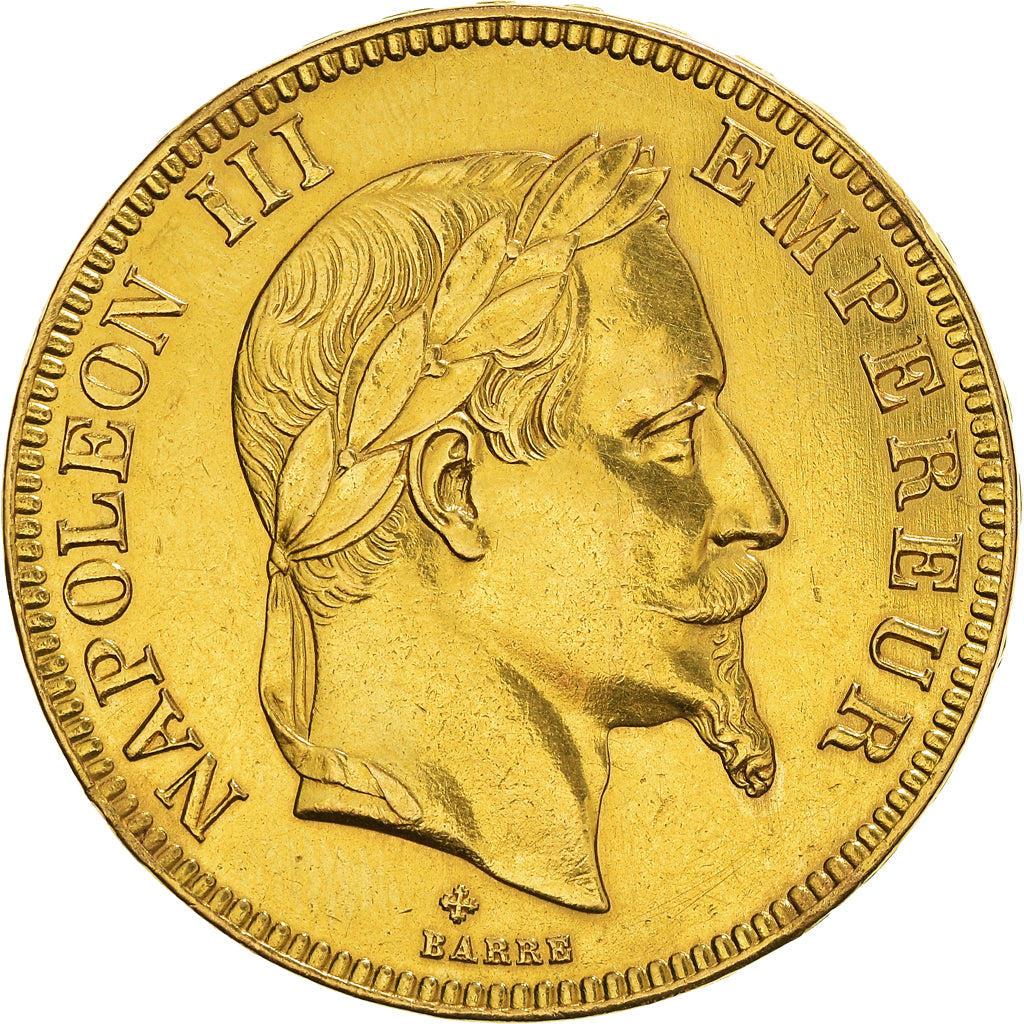 Munten, Frankrijk, Napoleon III, 100 Francs, 1869, Strasbourg, ZF+, Goud
