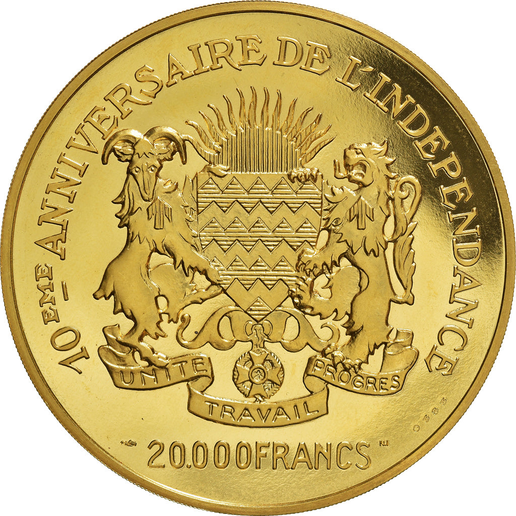 Coin, Chad, François Tombalbaye, 20000 Francs, 1970, Paris, MS(65-70), Gold