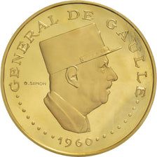 Munten, Tsjaad, De Gaulle, 10000 Francs, 1960, Paris, FDC, Goud, KM:11