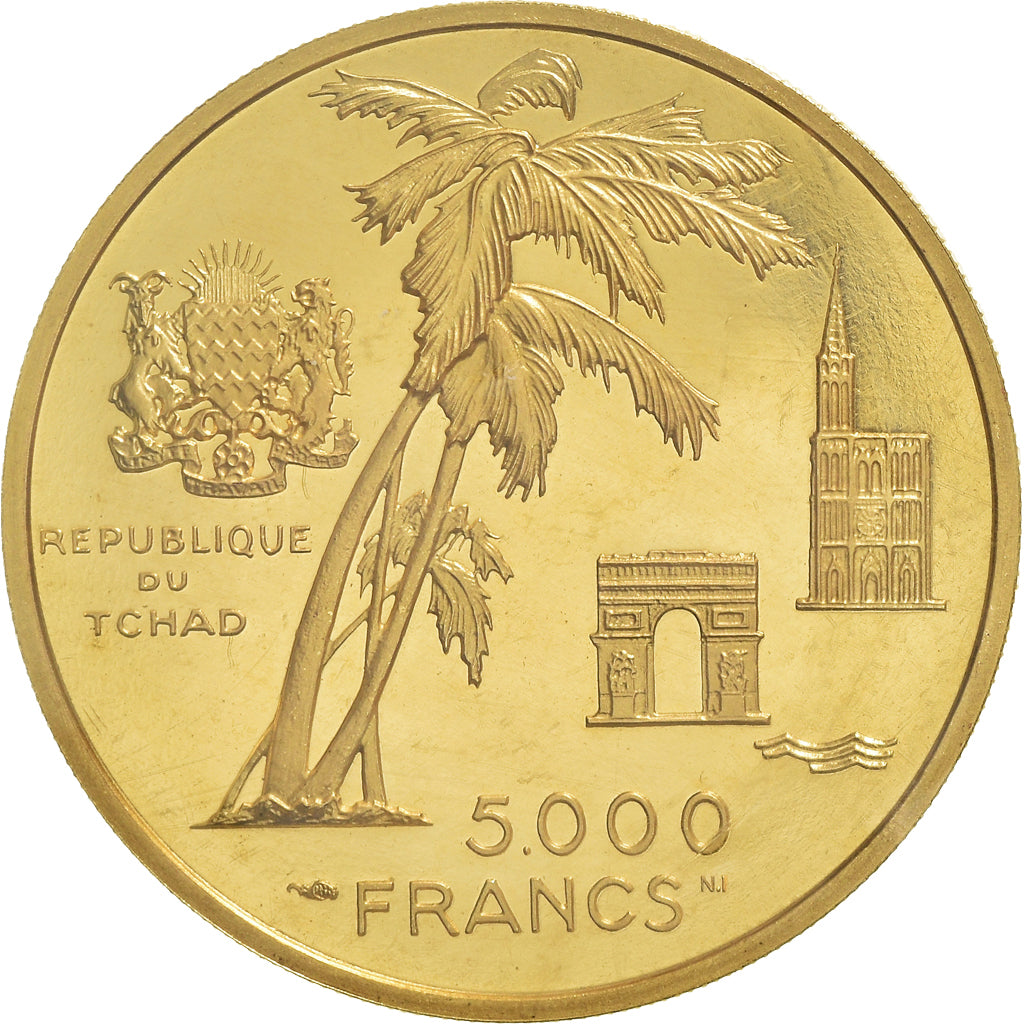 Monnaie, Tchad, Général Leclerc, 5000 Francs, 1970, Paris, FDC, Or, KM:10