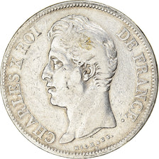 Coin, France, Charles X, 5 Francs, 1828, Paris, VF(30-35), Silver, KM:728.1