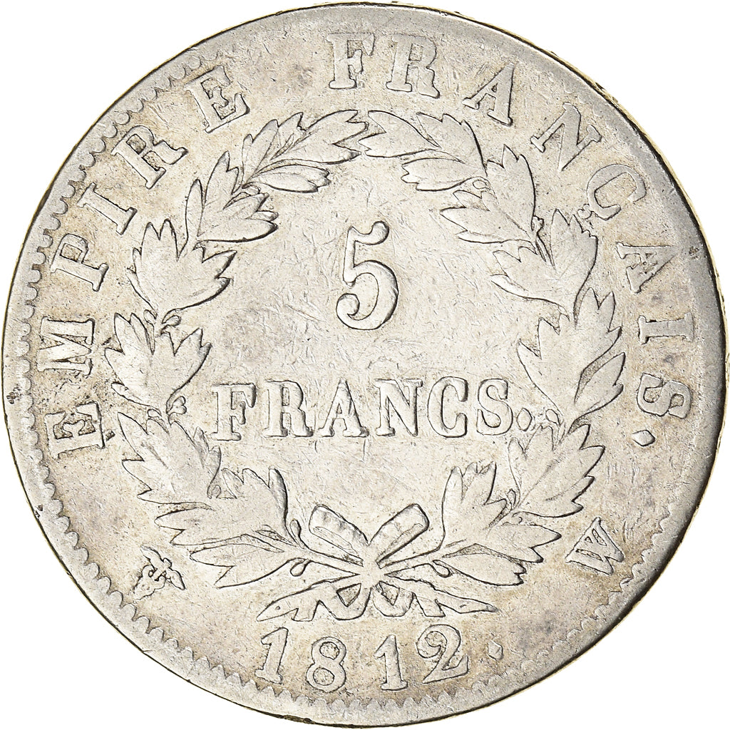 Monnaie, France, Napoléon I, 5 Francs, 1812, Lille, TB, Argent, Gadoury:584