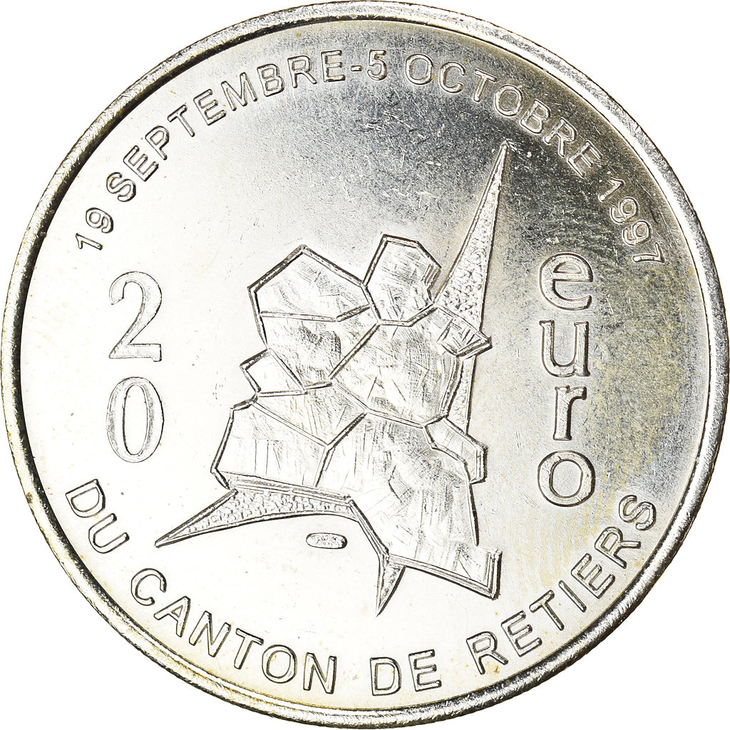 Francja, Euro, Euro des Villes, 1997, la roche aux fees, AU(55-58), Srebro