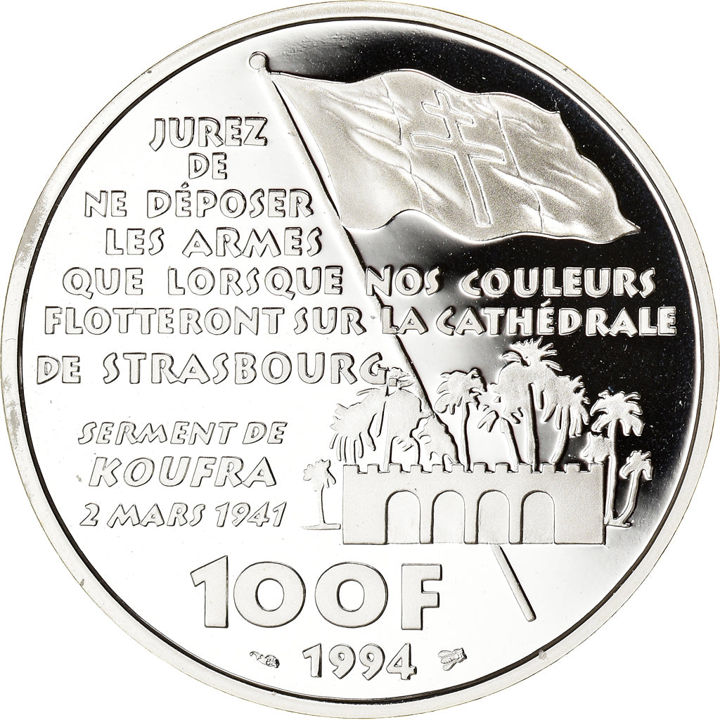 Coin, France, Général Leclerc, Libération, 100 Francs, 1994, BE, MS(65-70)