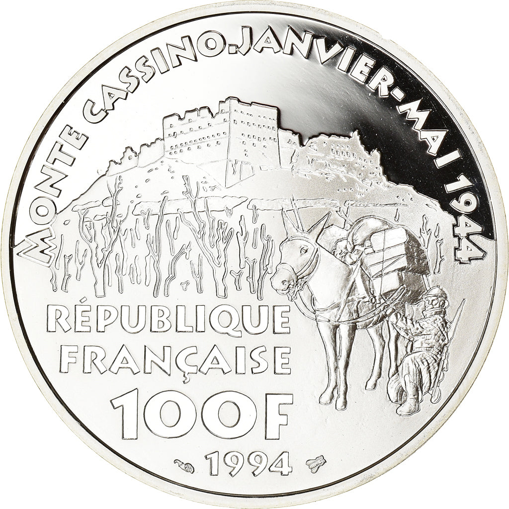 Coin, France, Alphonse Juin, 100 Francs, 1994, BE, MS(65-70), Silver, KM:1041