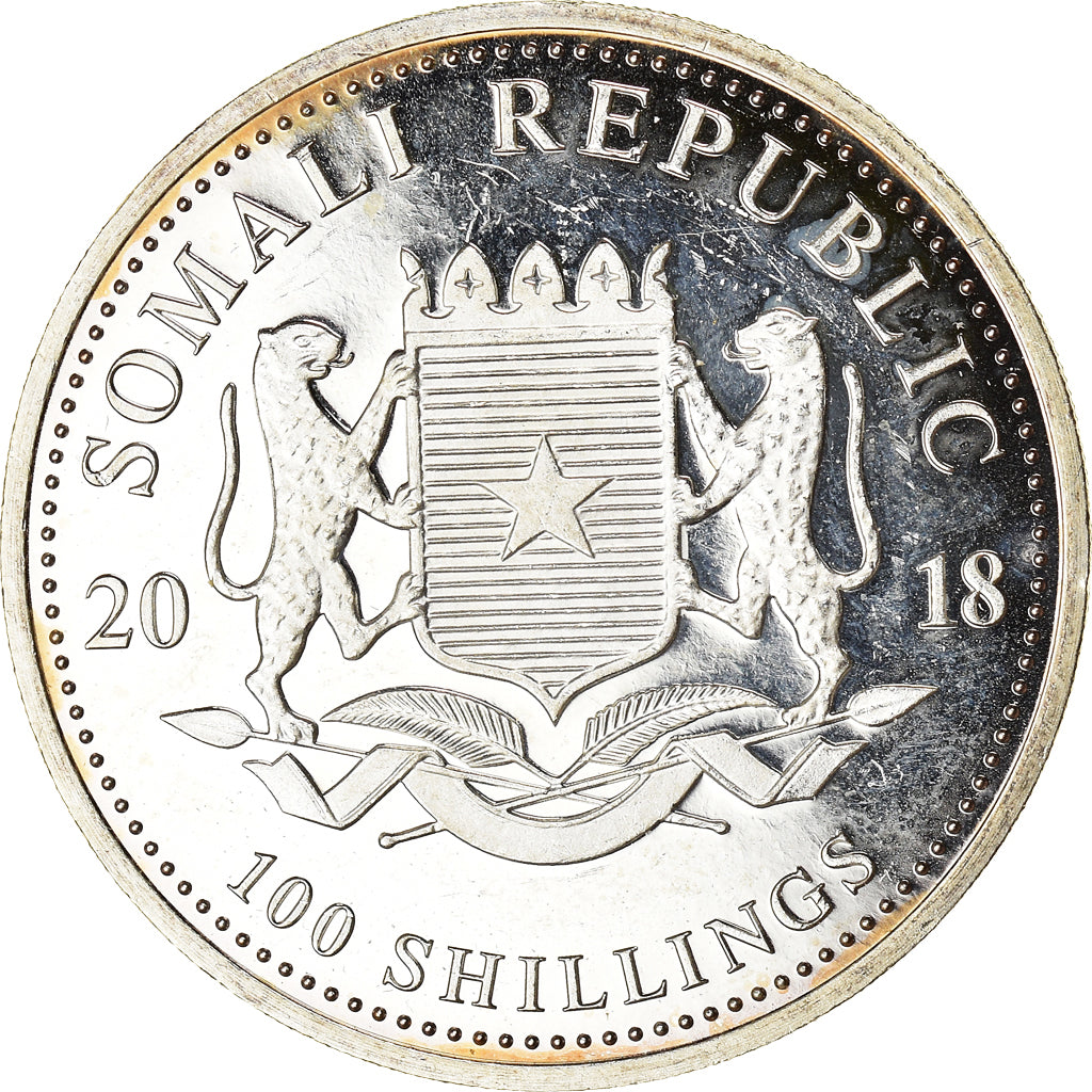 Coin, Somalia, Elephant, 100 Shillings, 2018, 1 Oz, MS(65-70), Silver