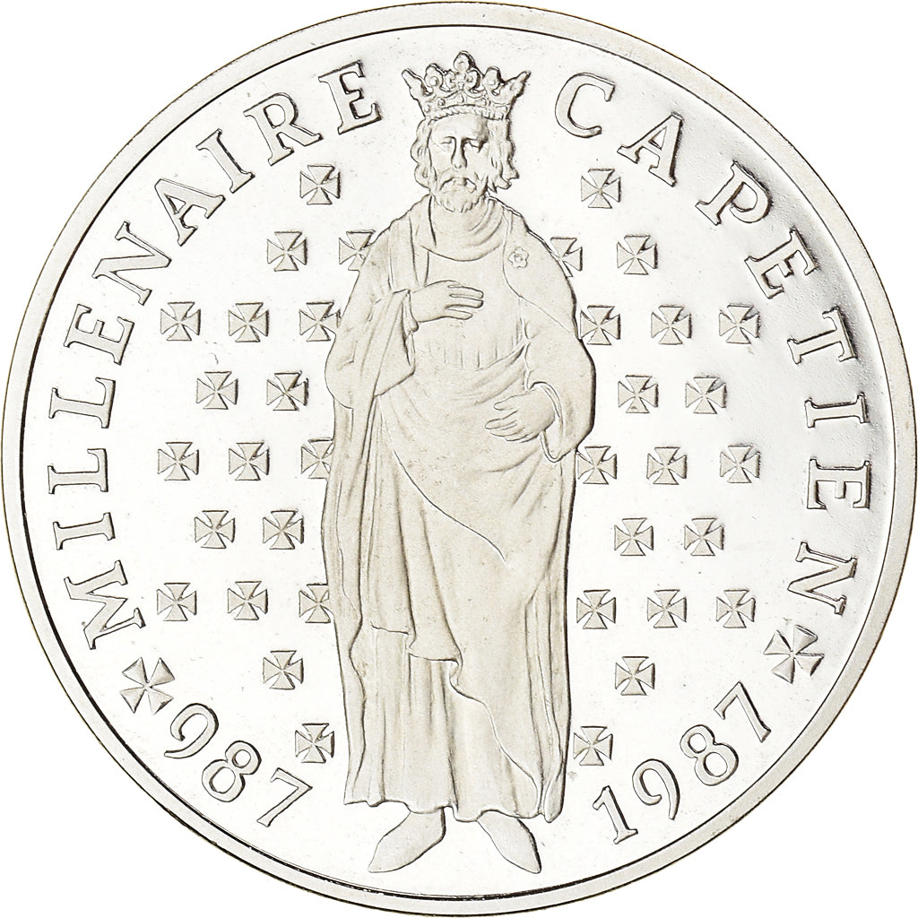 Monnaie, France, Millénaire Capétien, 10 Francs, 1987, FDC, Argent