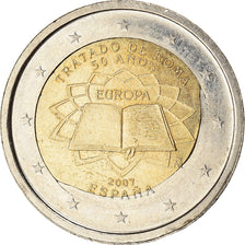 Espagne, 2 Euro, Traité de Rome, 2007, Madrid, error misaligned core, SUP+