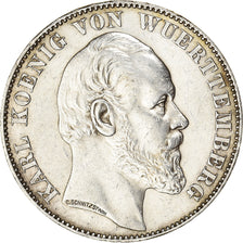 Coin, German States, WURTTEMBERG, Karl I, Thaler, 1871, AU(50-53), Silver