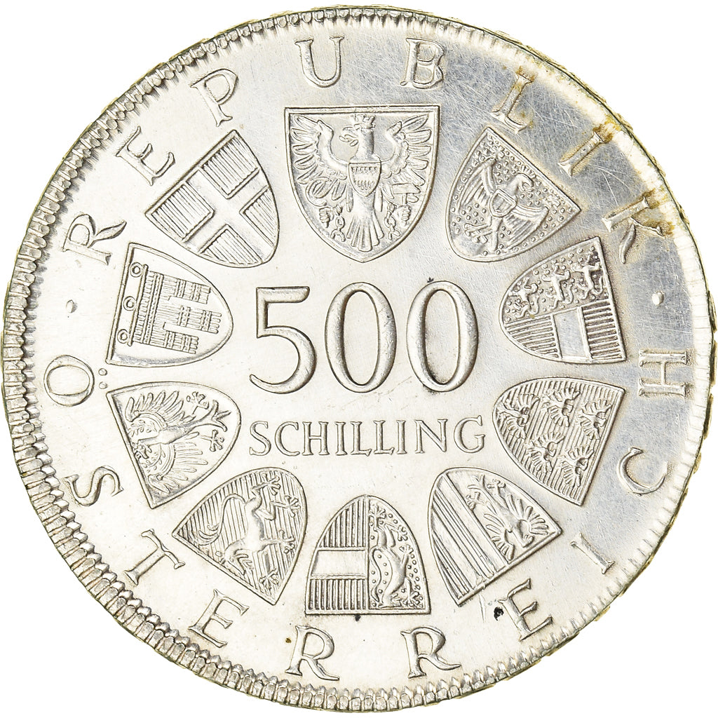 Coin, Austria, 500 Schilling, 1980, MS(60-62), Silver, KM:2949