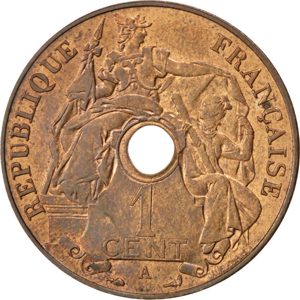Coin, French Indochina, Cent, 1908, Paris, MS(60-62), Bronze, KM:12.1