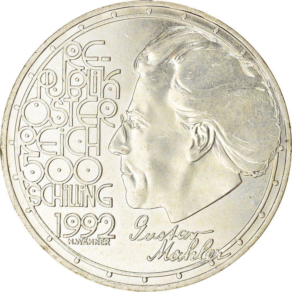 Coin, Austria, 500 Schilling, 1992, Vienna, MS(63), Silver, KM:3010