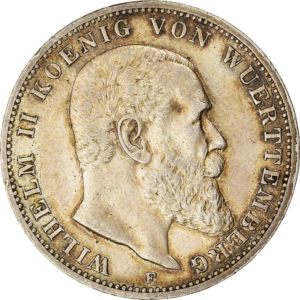 Münze, Deutsch Staaten, WURTTEMBERG, Wilhelm II, 3 Mark, 1912, Freudenstadt