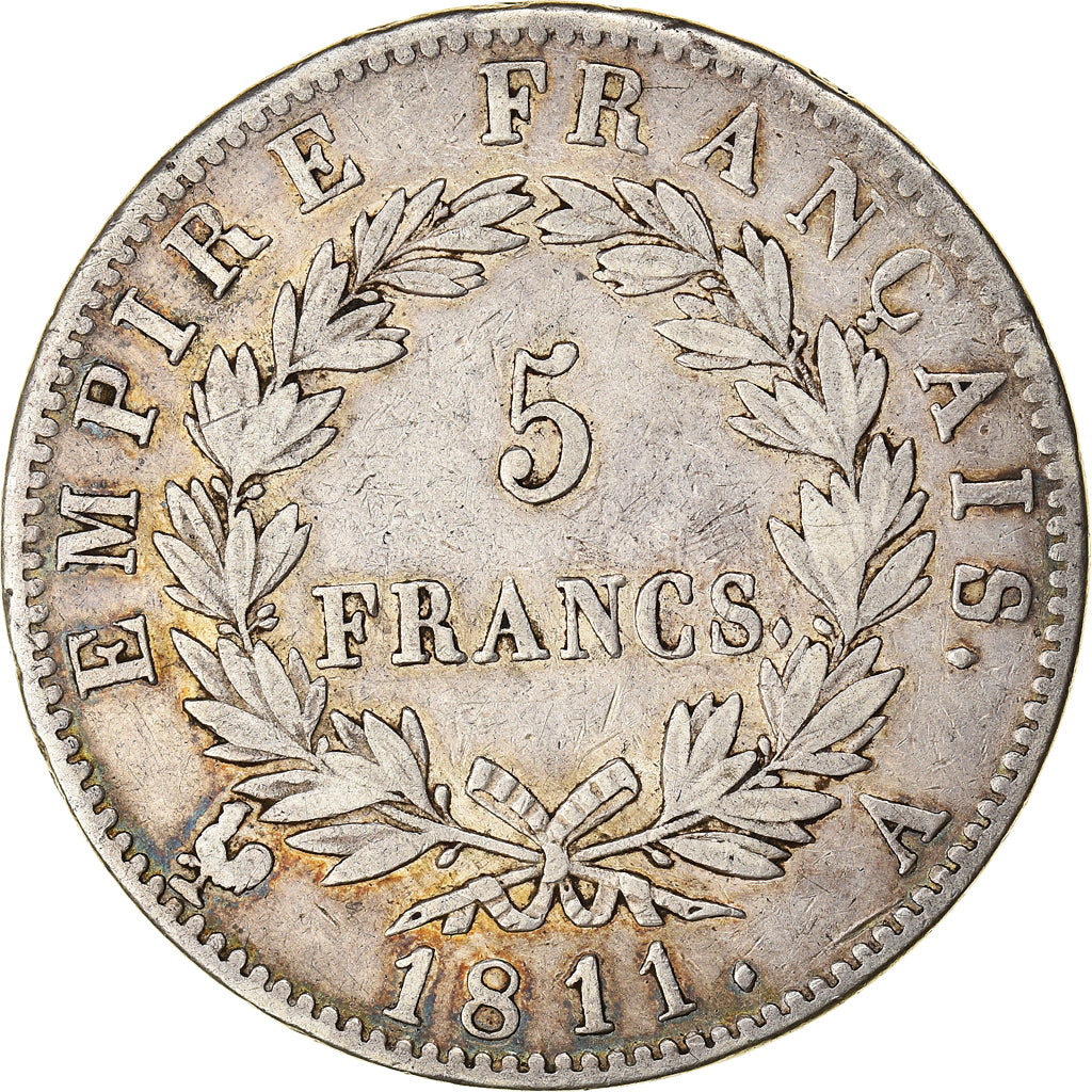 Monnaie, France, Napoléon I, 5 Francs, 1811, Paris, TB+, Argent, Gadoury:584