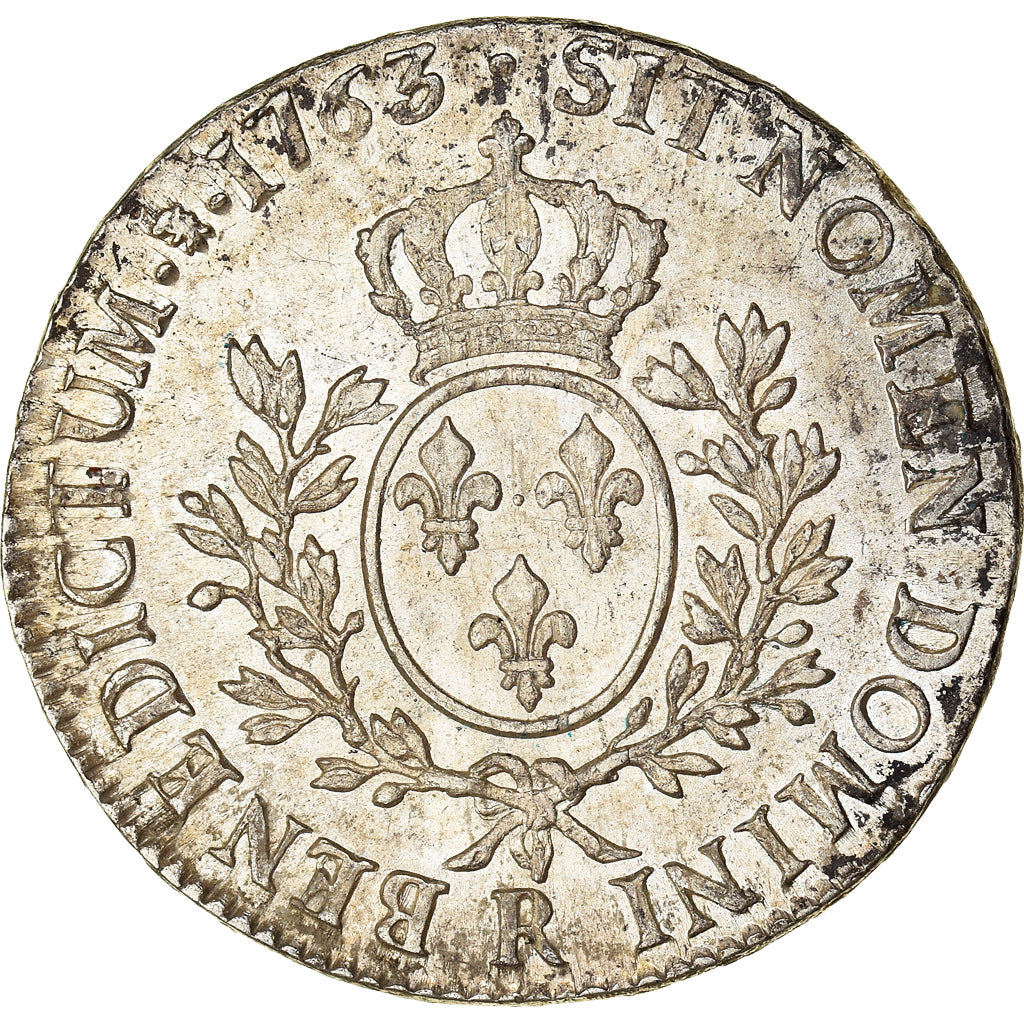 Moneta, Francia, Louis XV, Ecu, 1763, Orléans, BB, Argento, KM:523.18