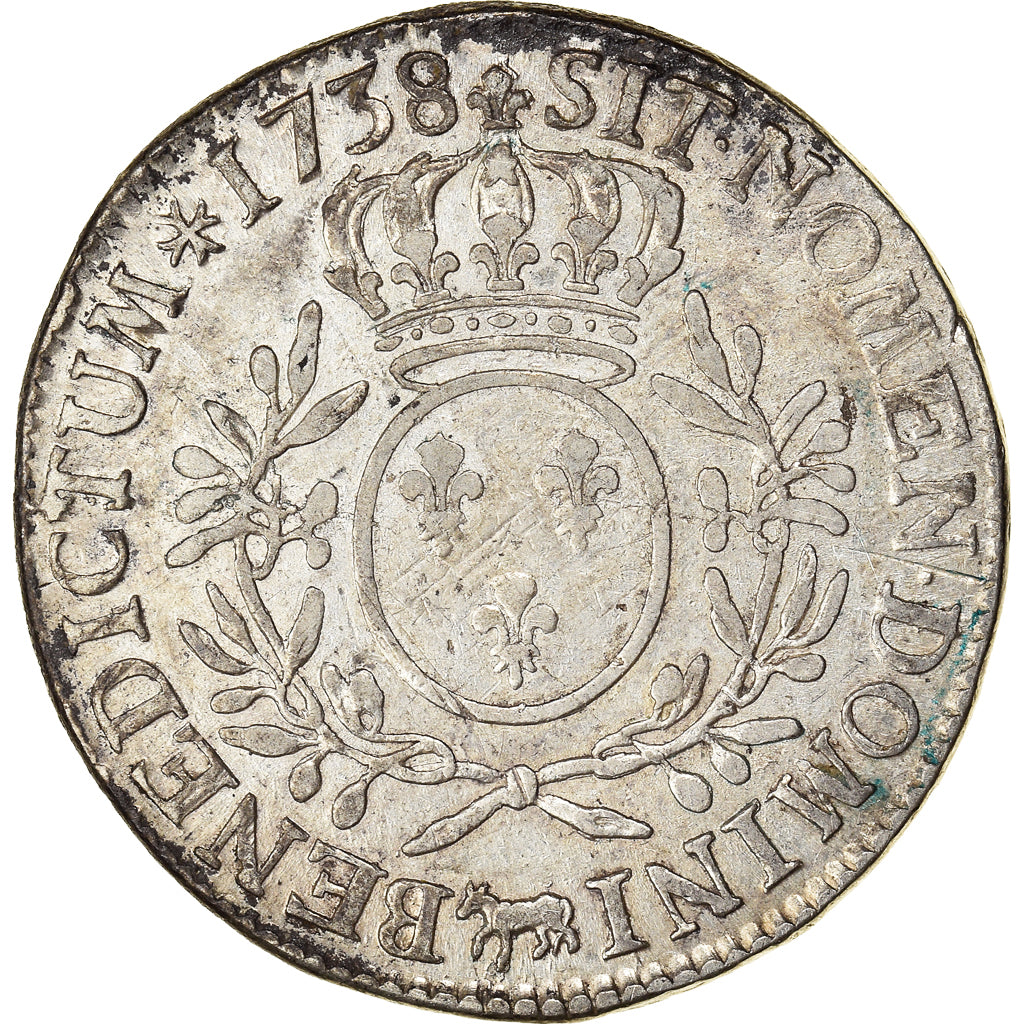 Monnaie, France, Louis XV, Écu de Béarn aux branches d'olivier, Ecu, 1738