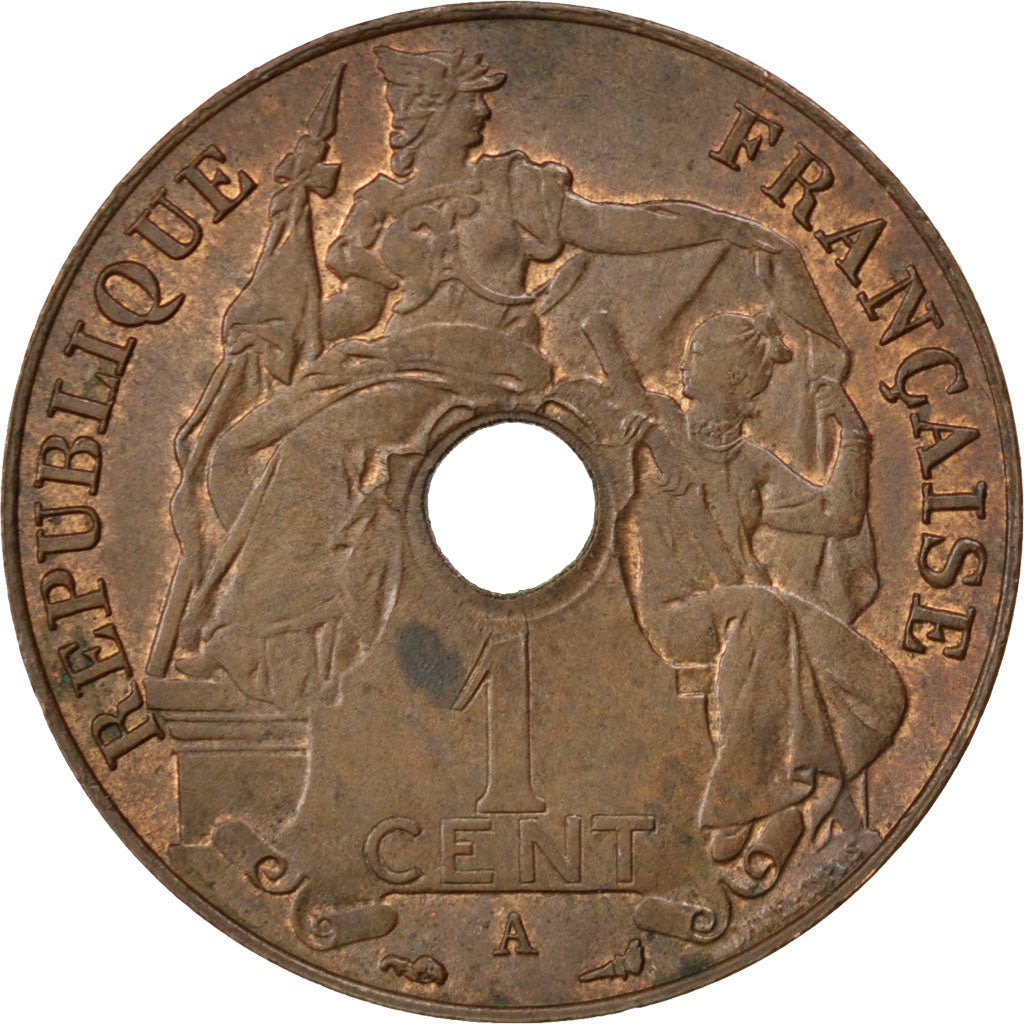 Monnaie, Indochine Française, Cent, 1913, Paris, TTB+, Bronze, KM:12.1