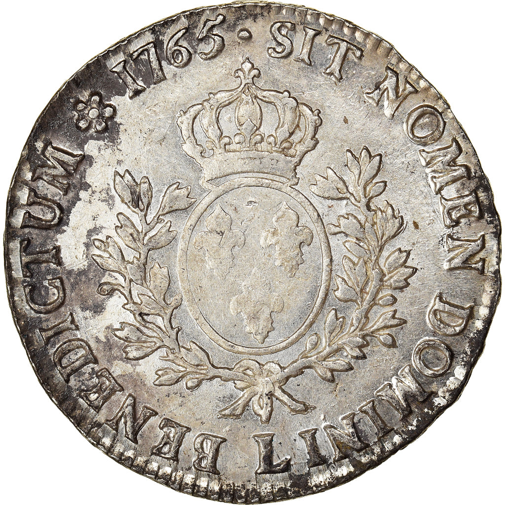 Moeda, França, Louis XV, Écu au bandeau, Ecu, 1765, Bayonne, EF(40-45), Prata