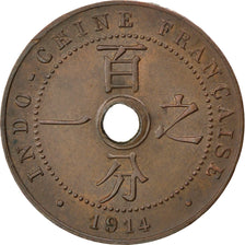 Munten, Frans Indochina, Cent, 1914, Paris, ZF, Bronze, KM:12.1, Lecompte:75
