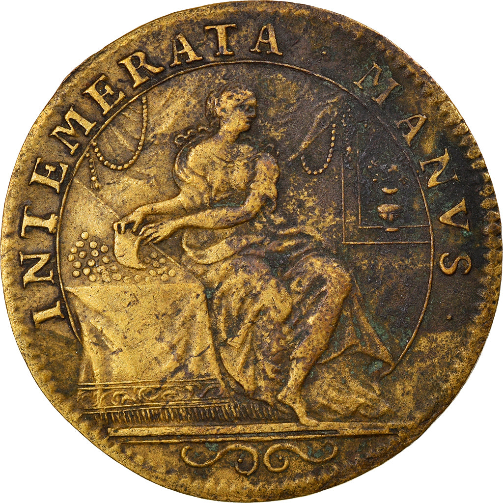Frankreich, Token, Louis XIV, Intemerata Manus, History, S+, Messing