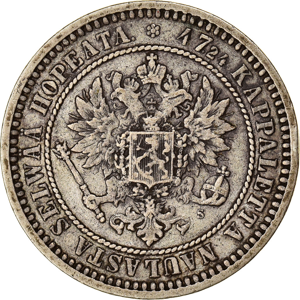 Coin, Finland, Alexander II, 2 Markkaa, 1870, EF(40-45), Silver, KM:7.1