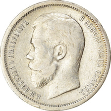Coin, Russia, Nicholas II, 50 Kopeks, 1900, St. Petersburg, VF(30-35), Silver