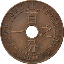FRENCH INDO-CHINA, Cent, 1917, Paris, KM #12.1, EF(40-45), Bronze, 26, Lecompte.