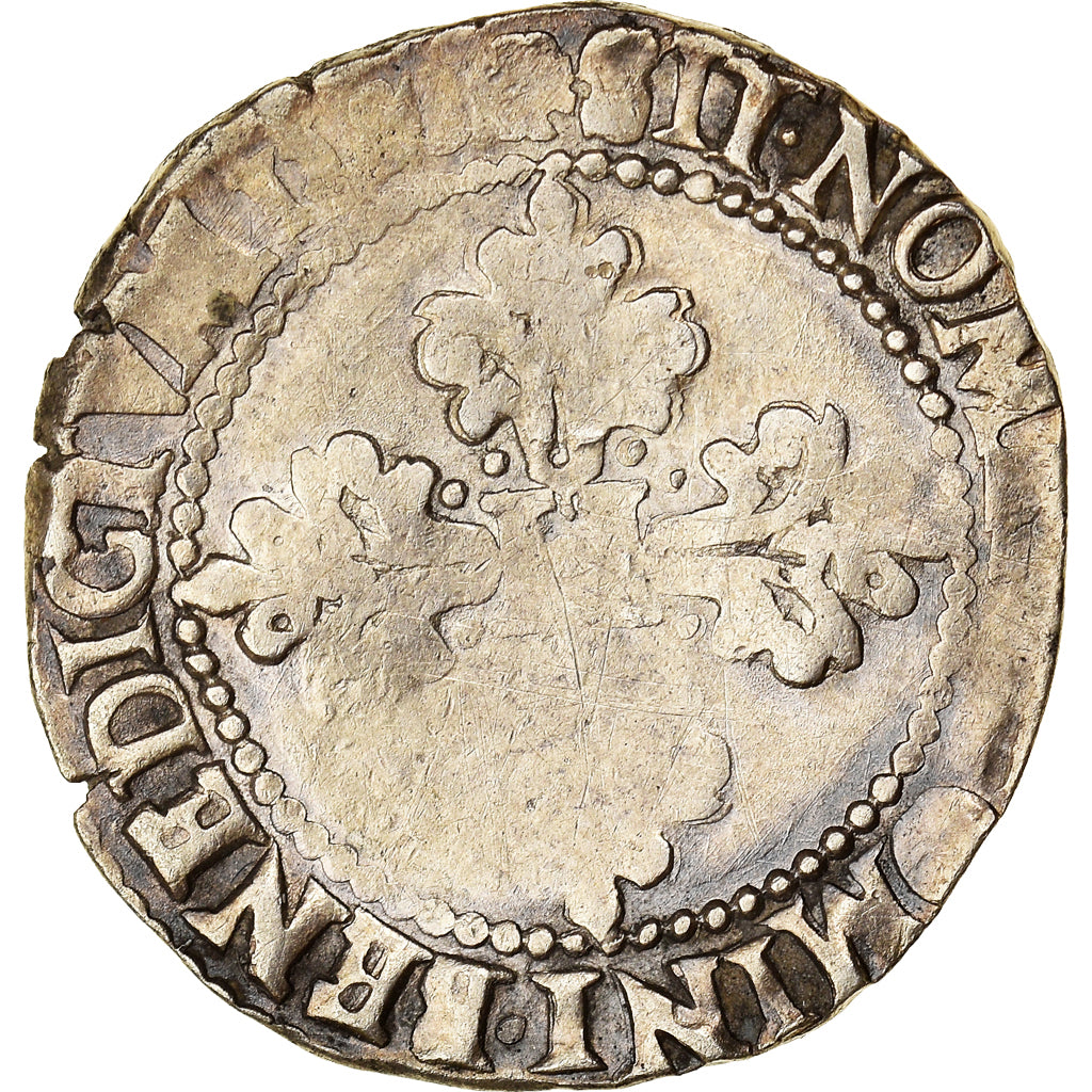 Coin, France, Henri III, Demi Franc, 1588, Angers, VF(30-35), Silver