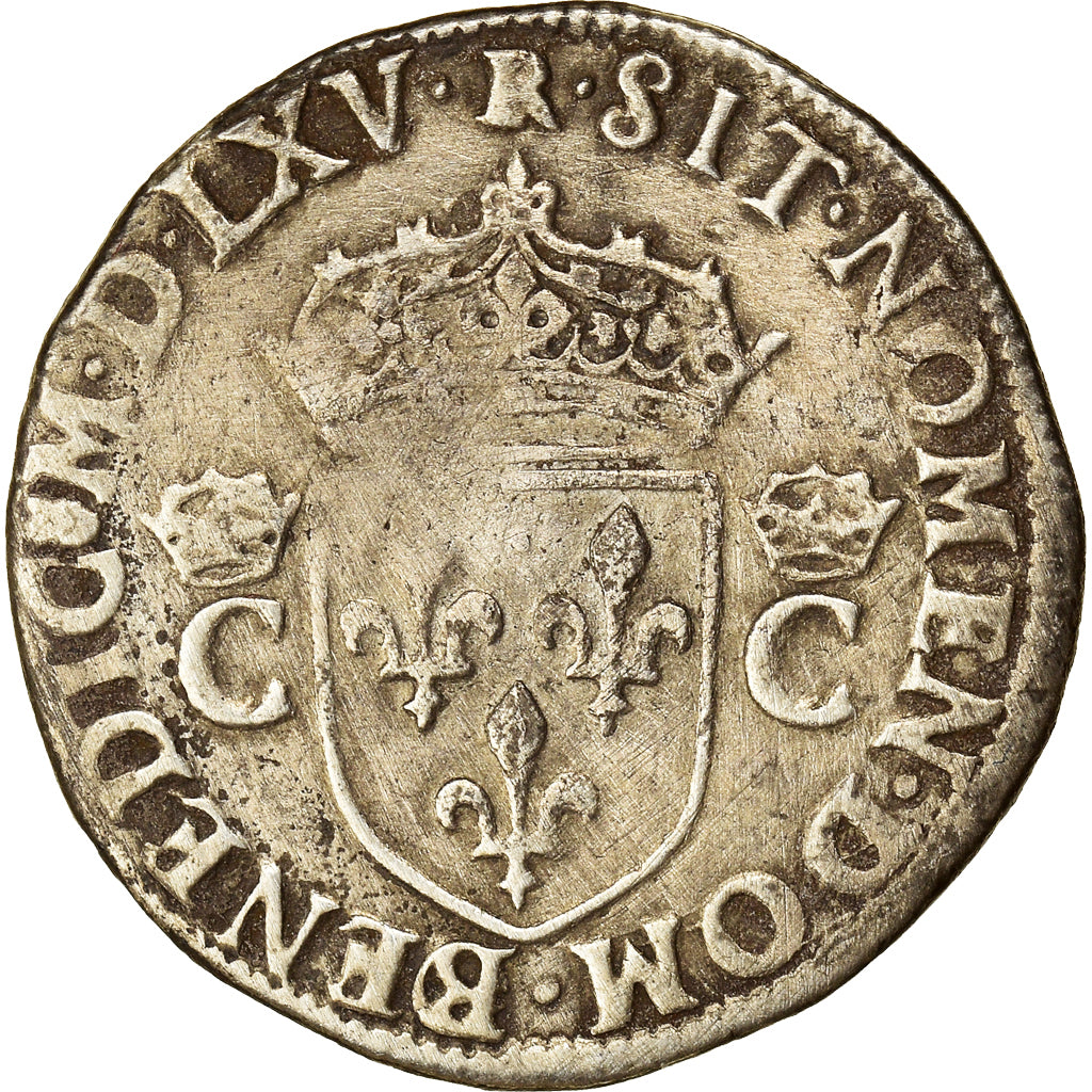 Moeda, França, Demi Teston, 1565, Toulouse, EF(40-45), Prata, Duplessy:1063