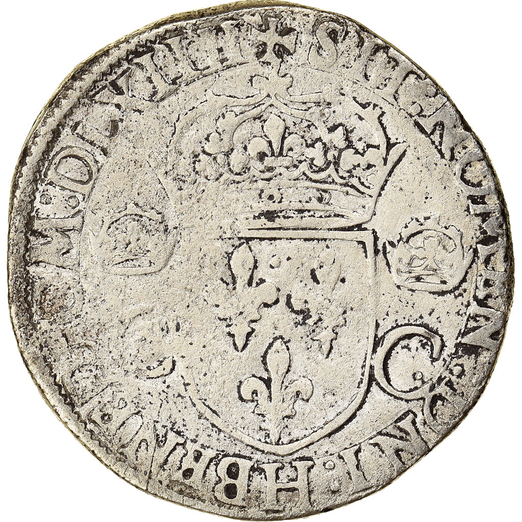 Moneda, Francia, Charles IX, Teston, 1564, La Rochelle, BC, Plata
